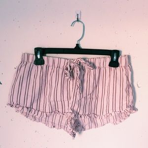 pink striped pajama shorts